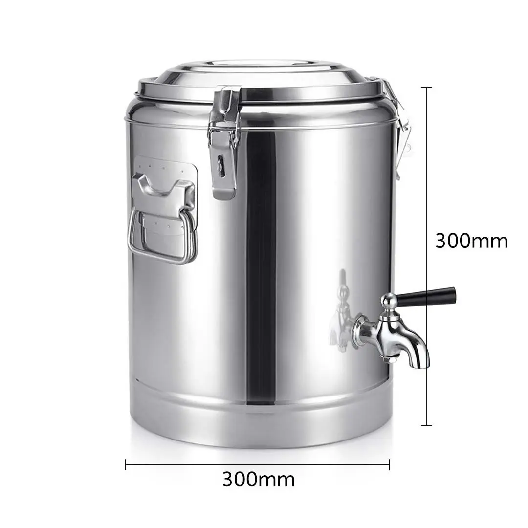 Soga 12L Stainless Steel Stock Pot Insulated Bar Beverage Container Dispenser with Tap