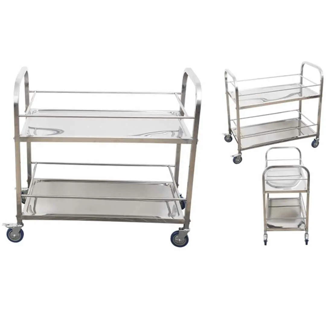 Soga 2 Tier Stainless Steel Drink Wine Food Utility Cart 75x40x84cm Small