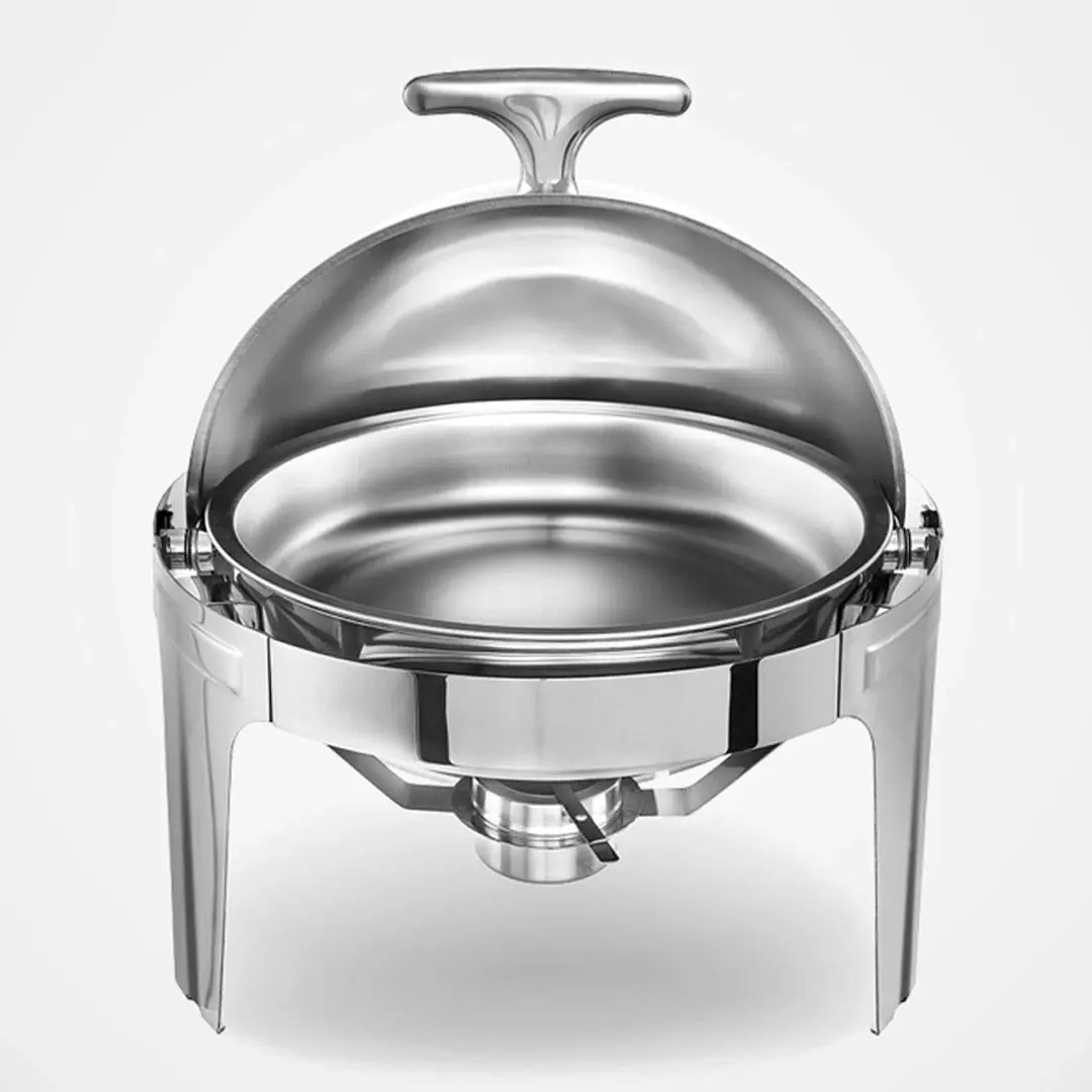 Soga 6L Stainless Steel Chafing Food Warmer Catering Dish Round Roll Top