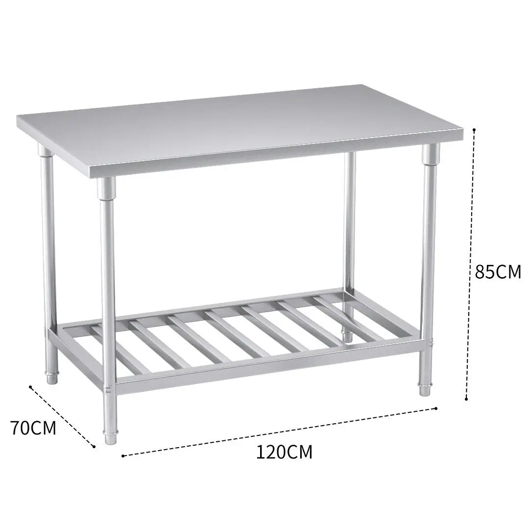 Soga Commercial Catering Kitchen Stainless Steel Prep Work Bench Table 120*70*85cm