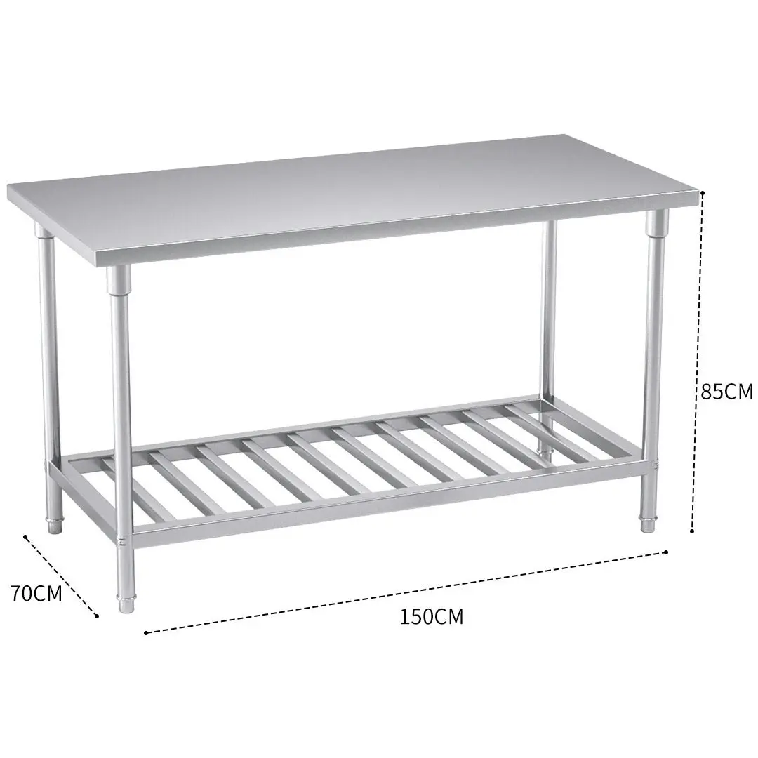 Soga Commercial Catering Kitchen Stainless Steel Prep Work Bench Table 150*70*85cm