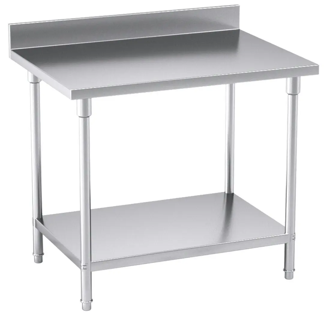 Soga Commercial Catering Kitchen Stainless Steel Prep Work Bench Table with Back-splash 100*70*85cm