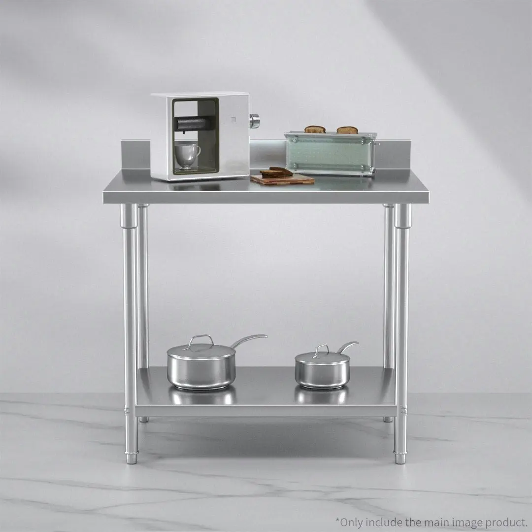 Soga Commercial Catering Kitchen Stainless Steel Prep Work Bench Table with Back-splash 100*70*85cm