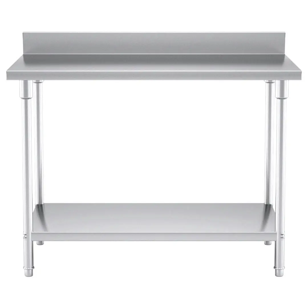 Soga Commercial Catering Kitchen Stainless Steel Prep Work Bench Table with Back-splash 120*70*85cm