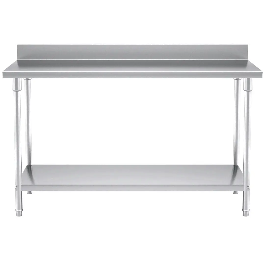 Soga Commercial Catering Kitchen Stainless Steel Prep Work Bench Table with Back-splash 150*70*85cm