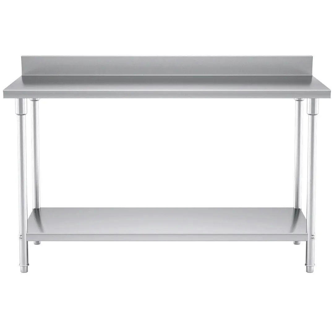 Soga Commercial Catering Kitchen Stainless Steel Prep Work Bench Table with Back-splash 150*70*85cm