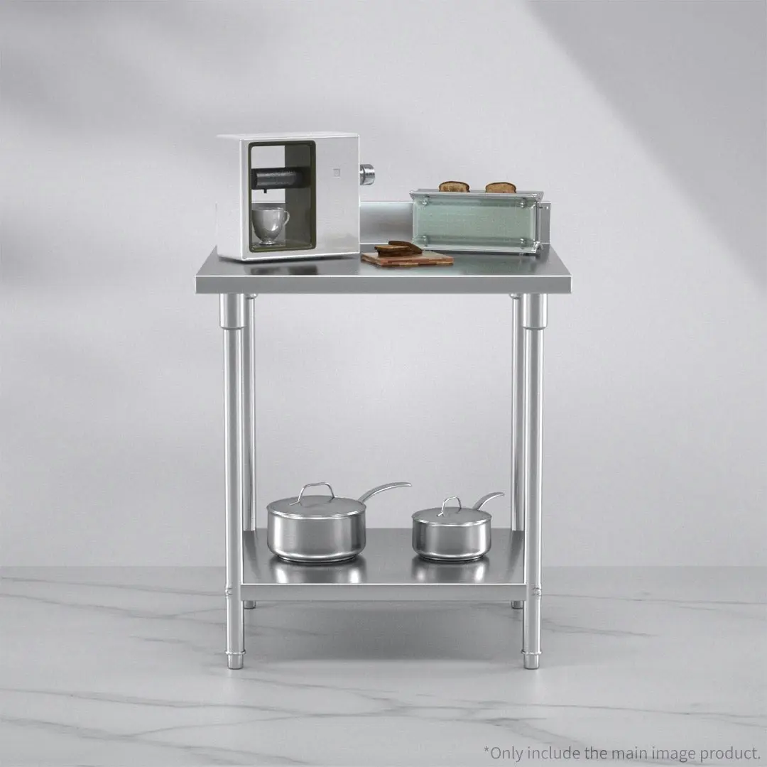 Soga Commercial Catering Kitchen Stainless Steel Prep Work Bench Table with Back-splash 80*70*85cm