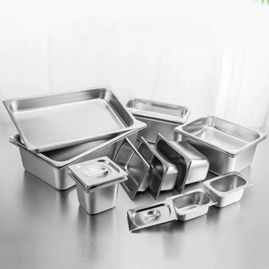 Soga Gastronorm GN Pan Full Size 1/3 GN Pan 15cm Deep Stainless Steel Tray