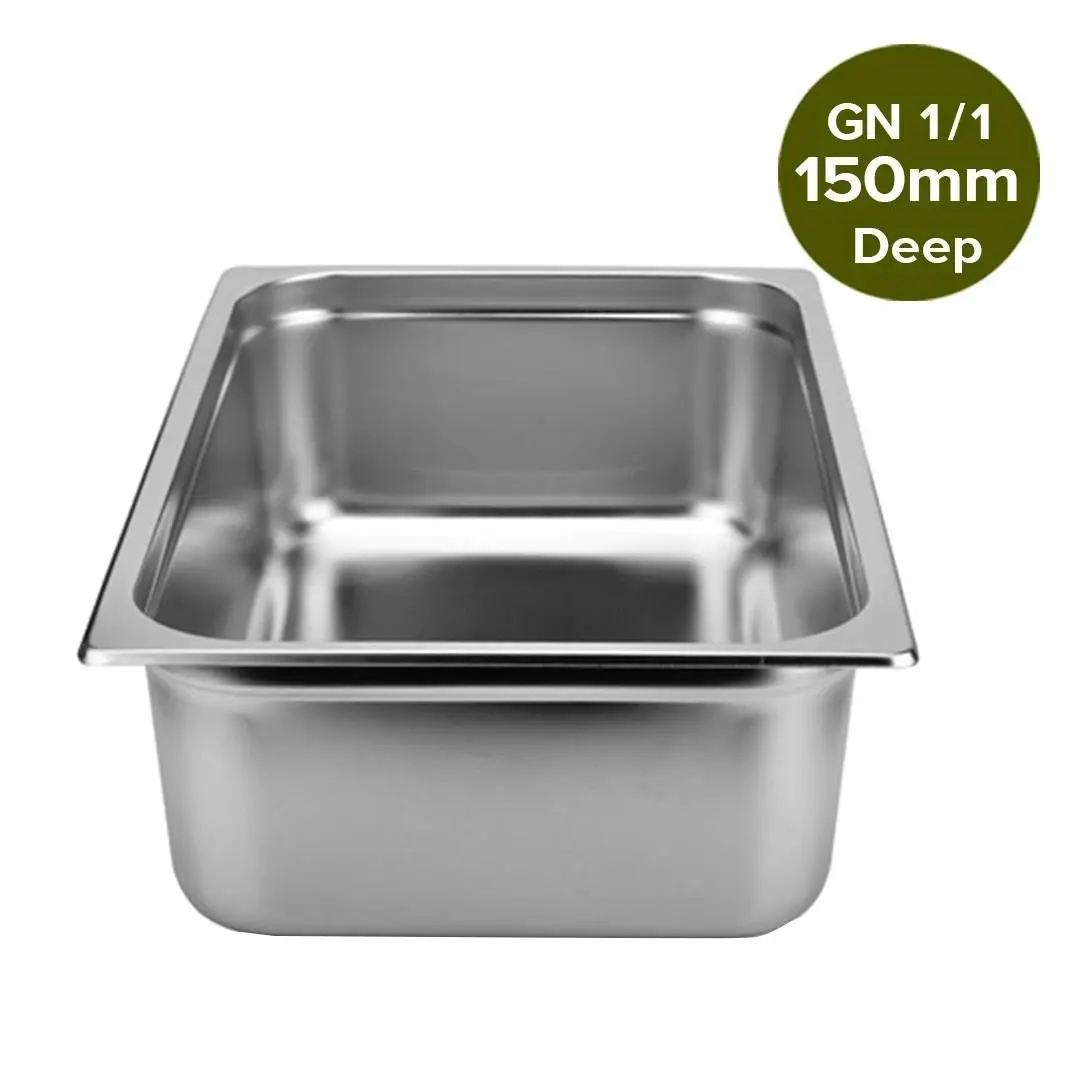 Soga Gastronorm GN Pan Full Size 1/1 GN Pan 15cm Deep Stainless Steel Tray