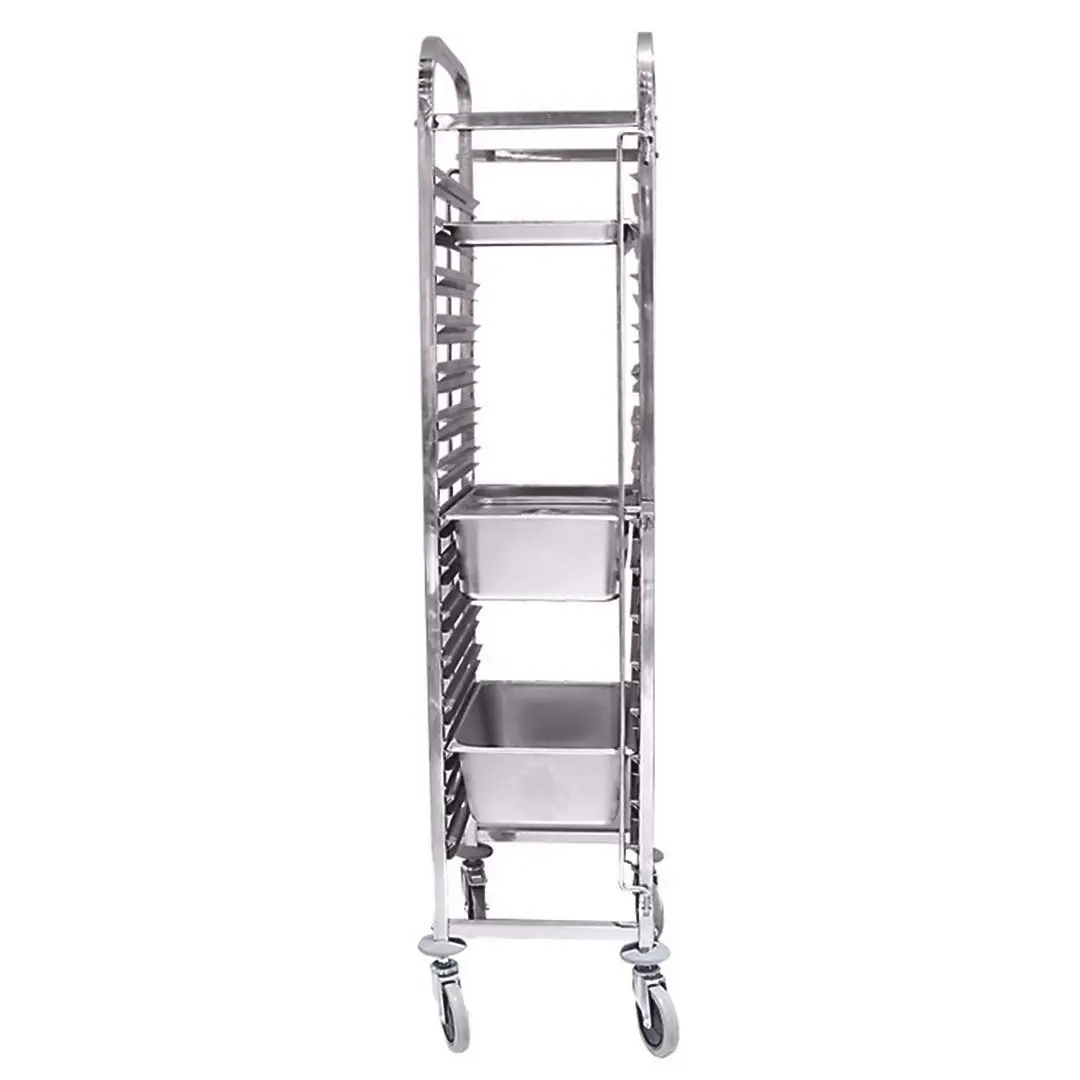 Soga Gastronorm Trolley 15 Tier Stainless Steel Bakery Trolley Suits GN 1/1 Pans