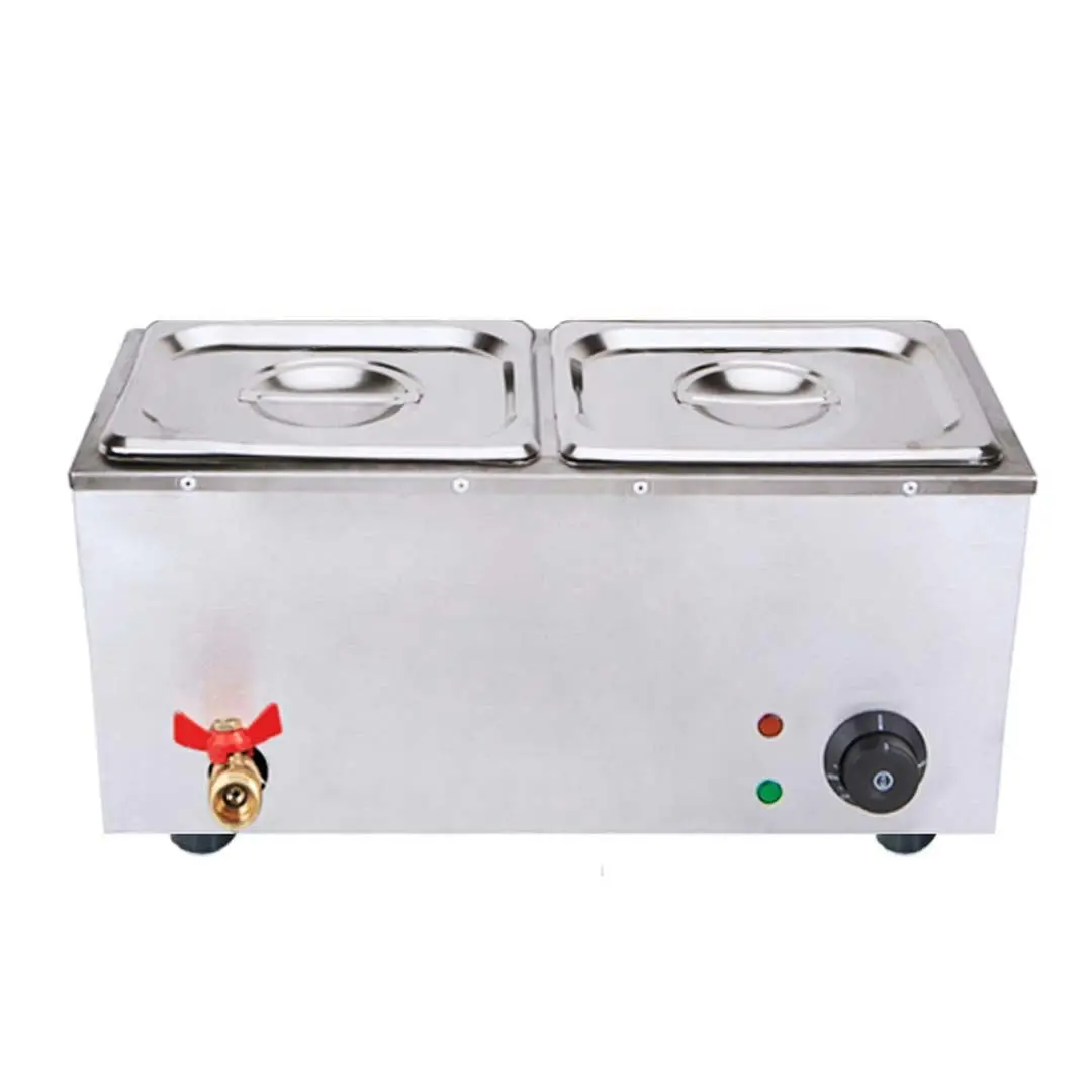 Soga Stainless Steel 2 X 1/2 GN Pan Electric Bain-Marie Food Warmer with Lid