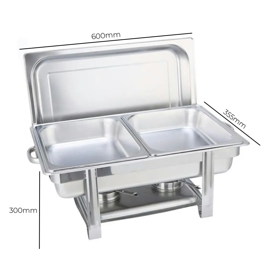 Soga Stainless Steel Chafing 2x4.5L Catering Dish Food Warmer