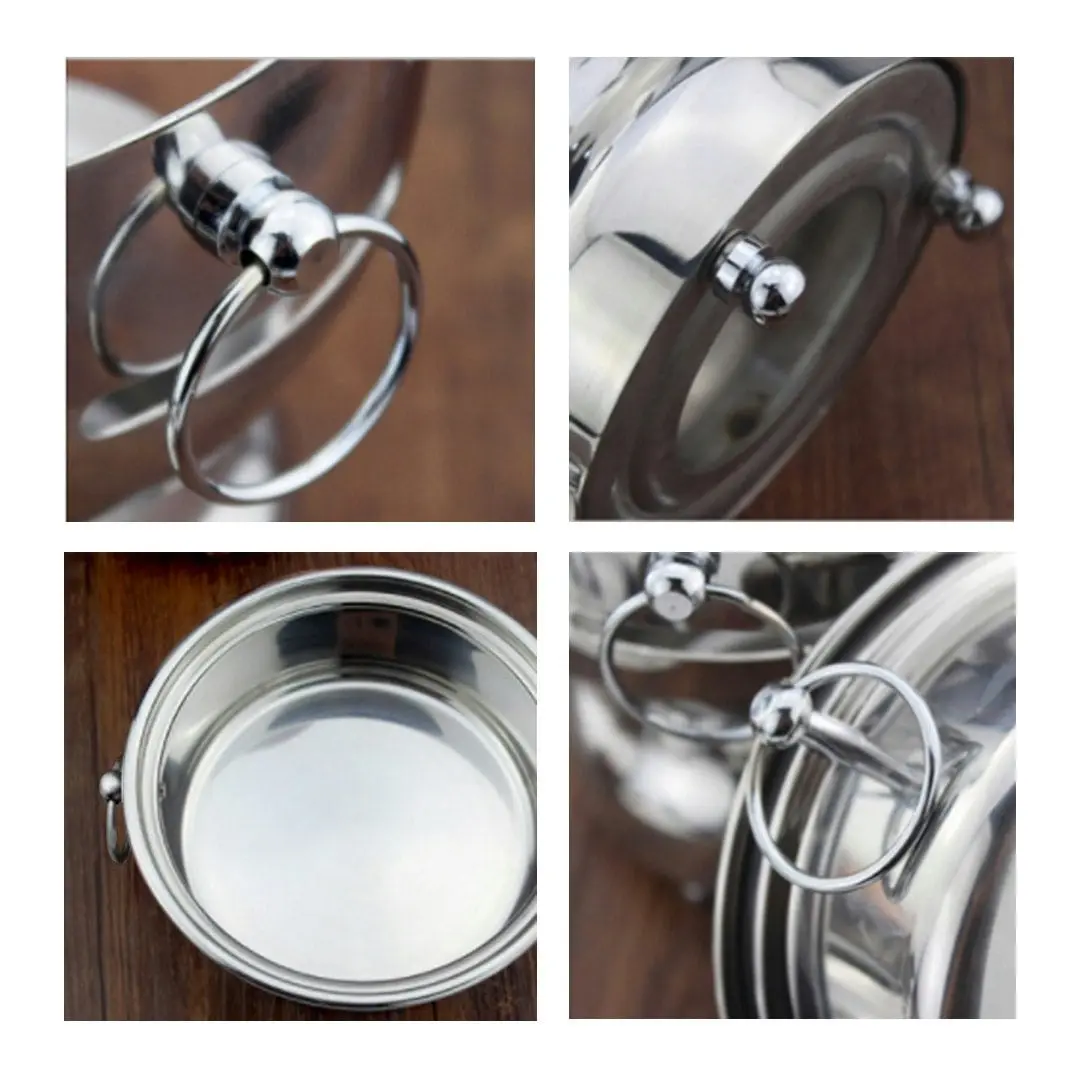 Soga Stainless Steel Mini Asian Buffet Hot Pot Single Person Shabu Alcohol Stove Burner with Glass Lid