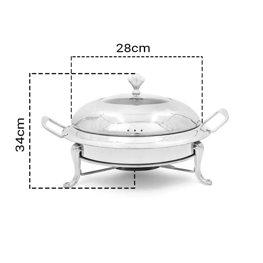 Soga Stainless Steel Round Buffet Chafing Dish Cater Food Warmer Chafer with Glass Top Lid