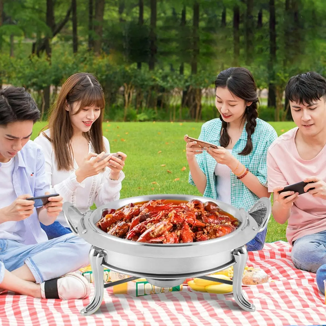 Soga Stainless Steel Round Buffet Chafing Dish Cater Food Warmer Chafer with Glass Top Lid