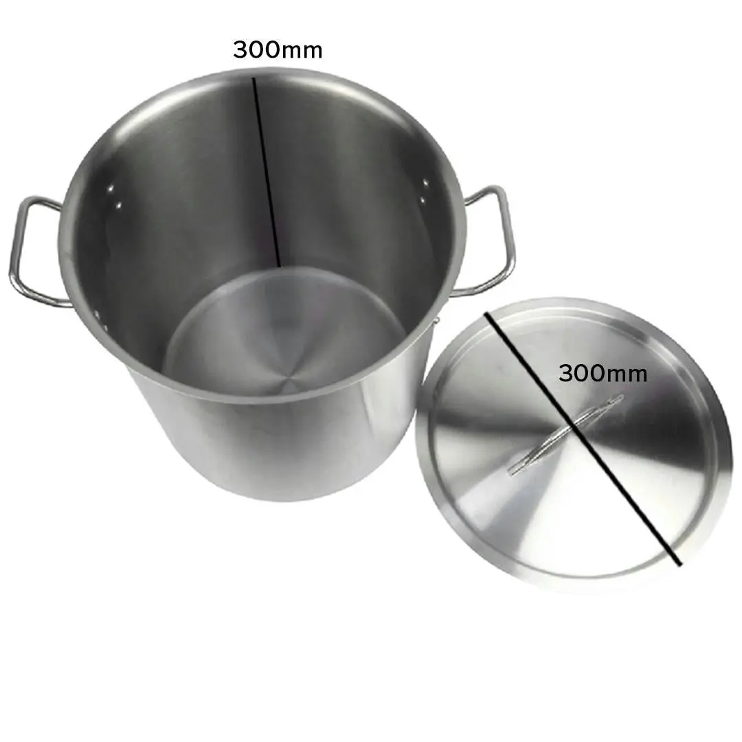 Soga Stock Pot 21L Top Grade Thick Stainless Steel Stockpot 18/10