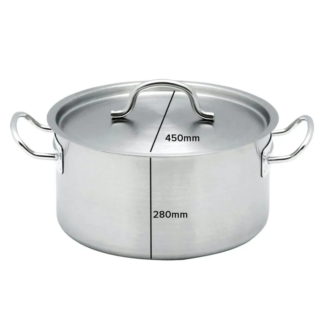 Soga Stock Pot 44L Top Grade Thick Stainless Steel Stockpot 18/10