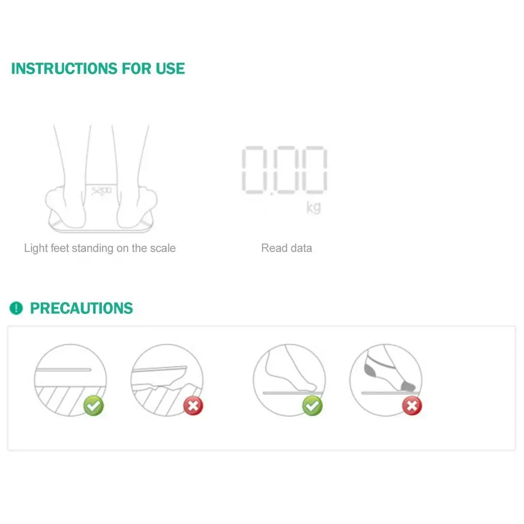 Soga Glass LCD Digital Body Fat Scale Bathroom Electronic Gym Water Weighing Scales White