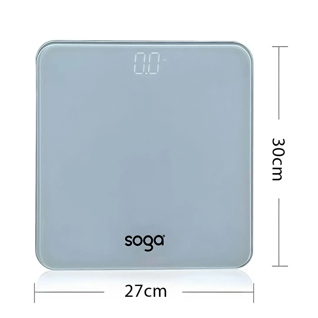 Soga 180kg Digital Fitness Weight Bathroom Gym Body Glass LCD Electronic Scales White