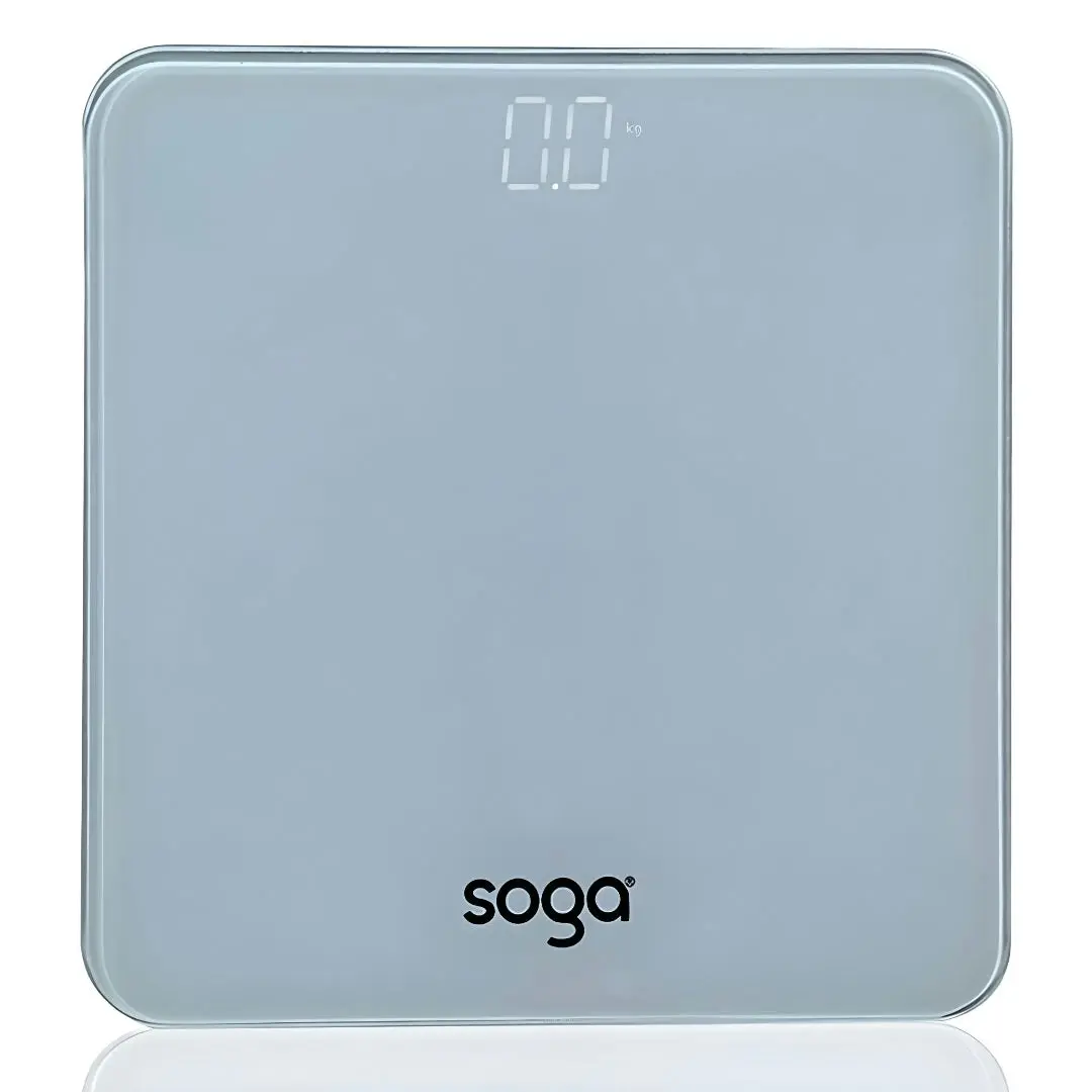 Soga 180kg Digital Fitness Weight Bathroom Gym Body Glass LCD Electronic Scales White