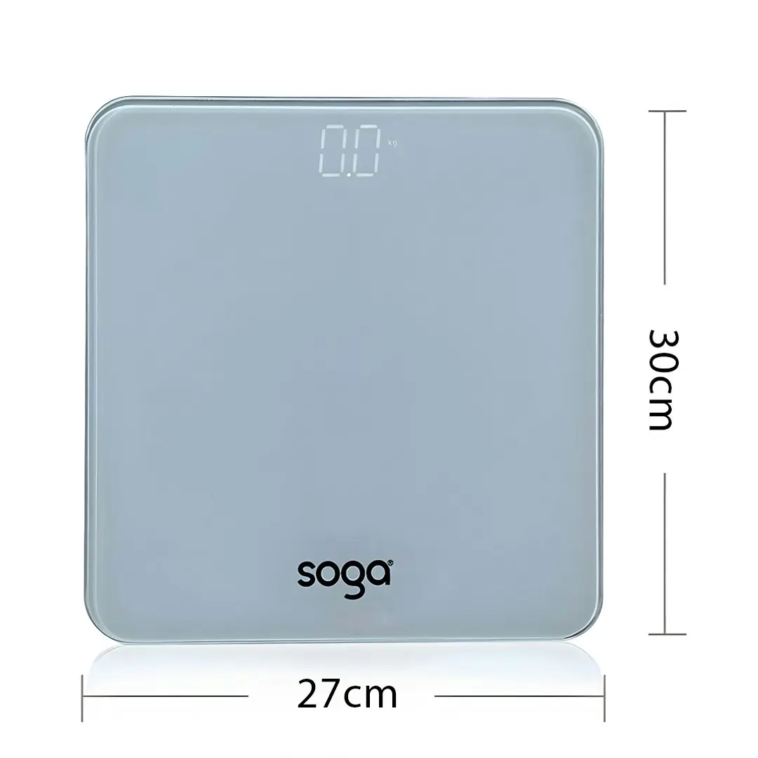 Soga 180kg Digital Fitness Weight Bathroom Gym Body Glass LCD Electronic Scales White