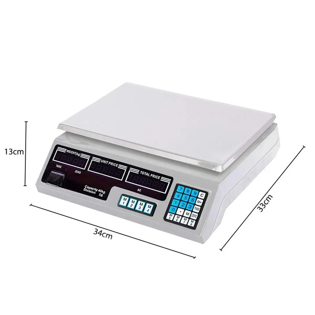 Soga 40kg Digital Kitchen Scales Shop Electronic Weight Scale Food White