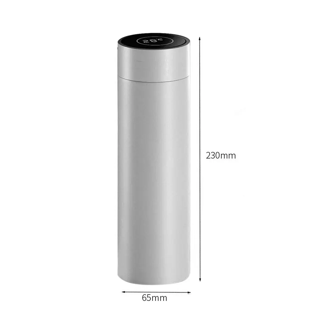 Soga 500ML Stainless Steel Smart LCD Thermometer Display Bottle Vacuum Flask Thermos White