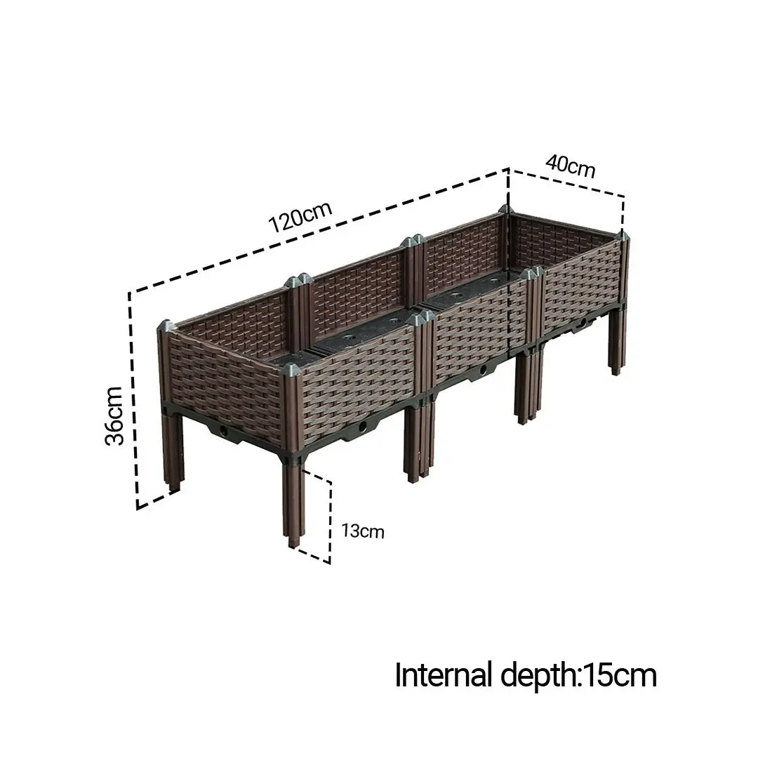 Soga 120cm Raised Planter Box Vegetable Herb Flower Outdoor Plastic Plants Garden Bed with Legs