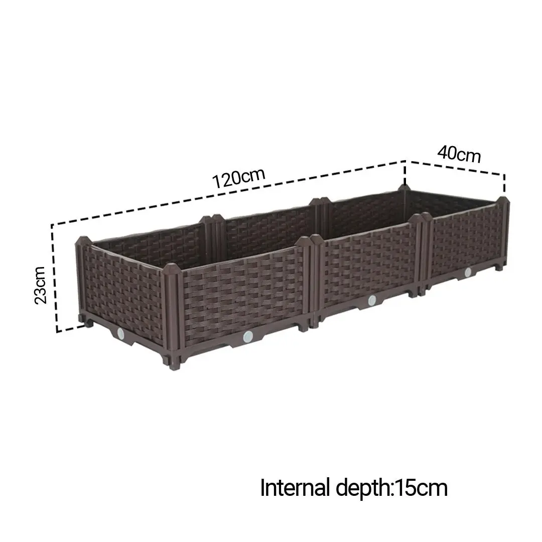 Soga 120cm Raised Planter Box Vegetable Herb Flower Outdoor Plastic Plants Garden Bed