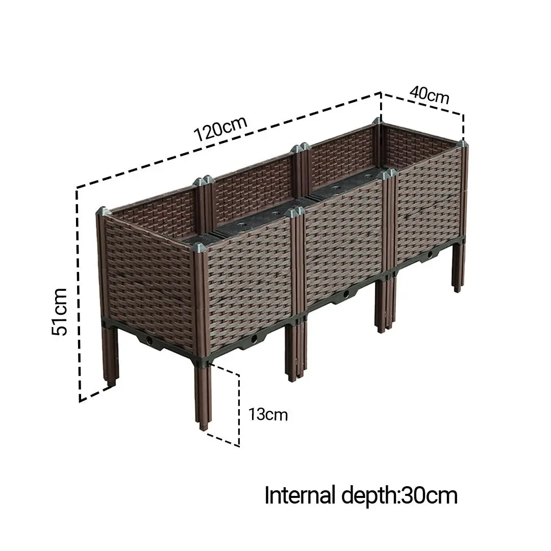 Soga 120cm Raised Planter Box Vegetable Herb Flower Outdoor Plastic Plants Garden Bed with Legs Deepen