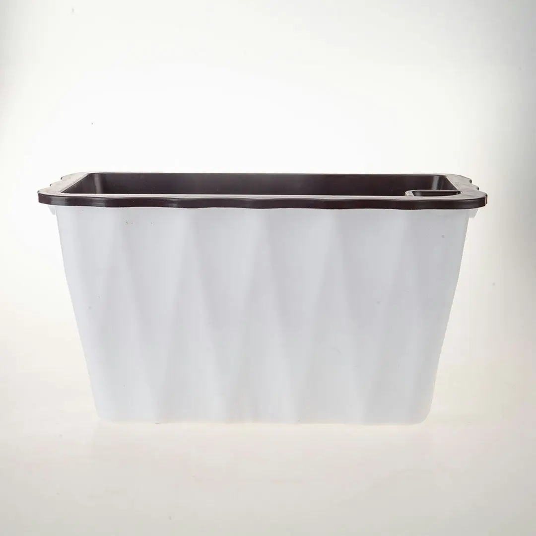 Soga 35cm Small White Rectangular Flowerpot Vegetable Herb Flower Outdoor Plastic Box Garden Decor