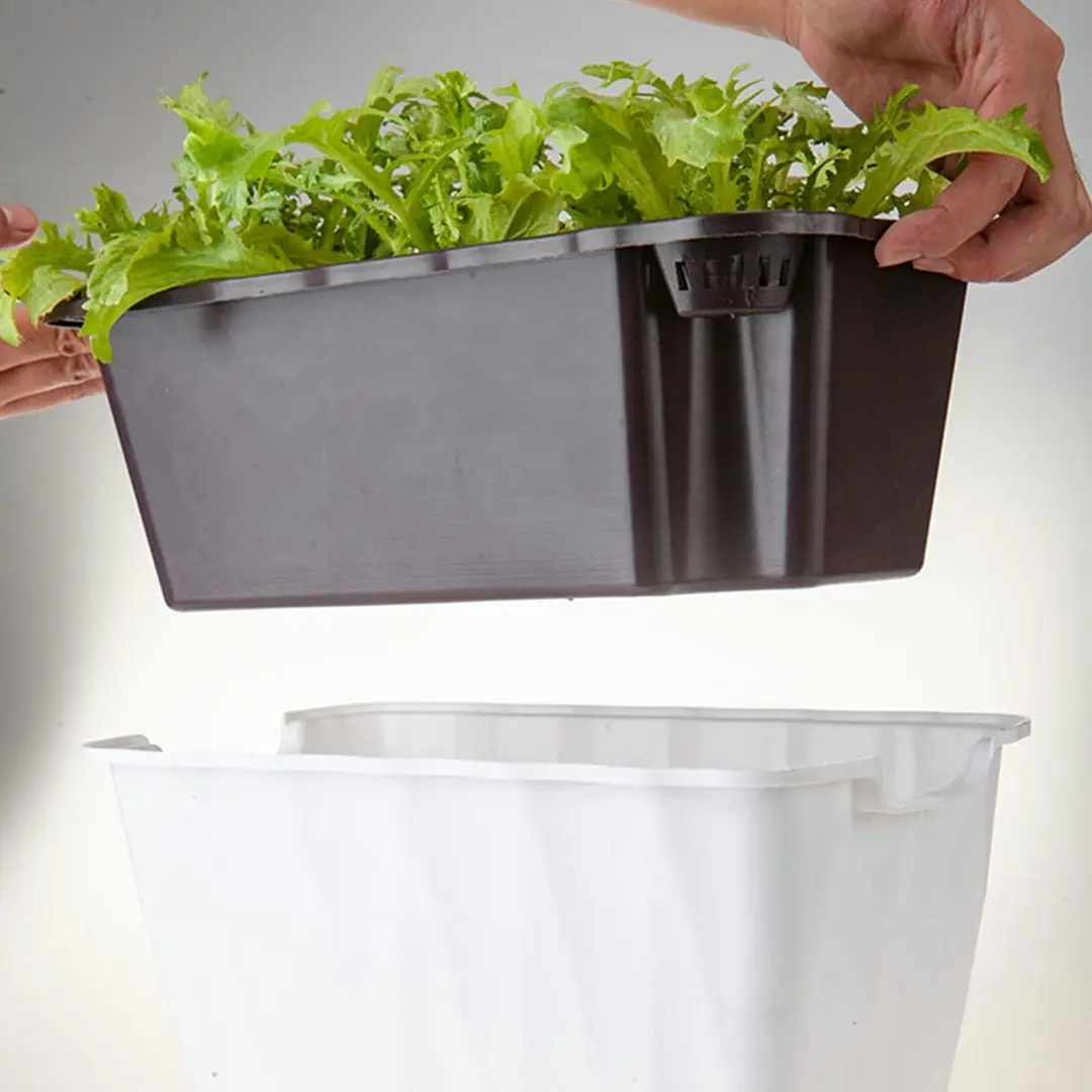 Soga 35cm Small White Rectangular Flowerpot Vegetable Herb Flower Outdoor Plastic Box Garden Decor