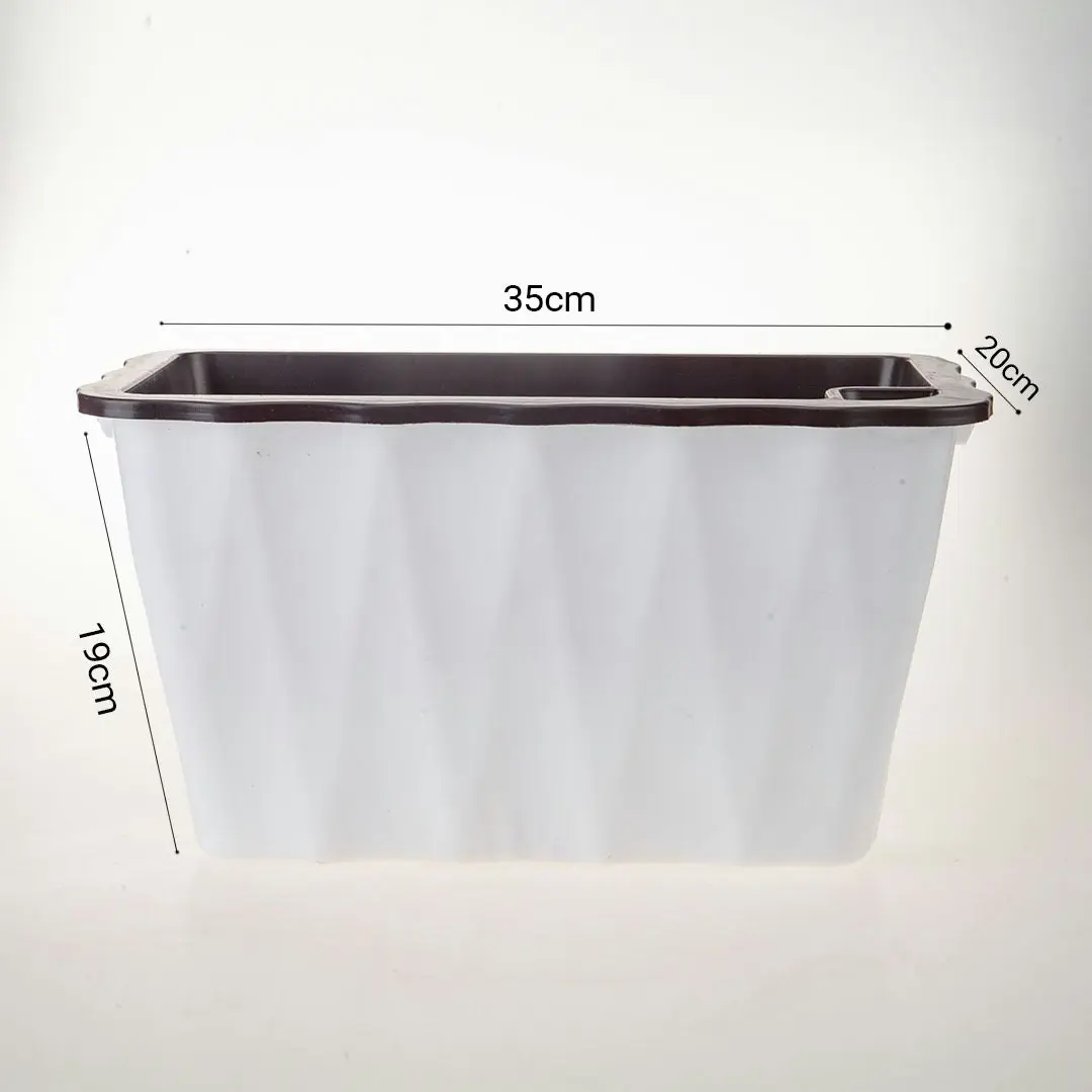 Soga 35cm Small White Rectangular Flowerpot Vegetable Herb Flower Outdoor Plastic Box Garden Decor