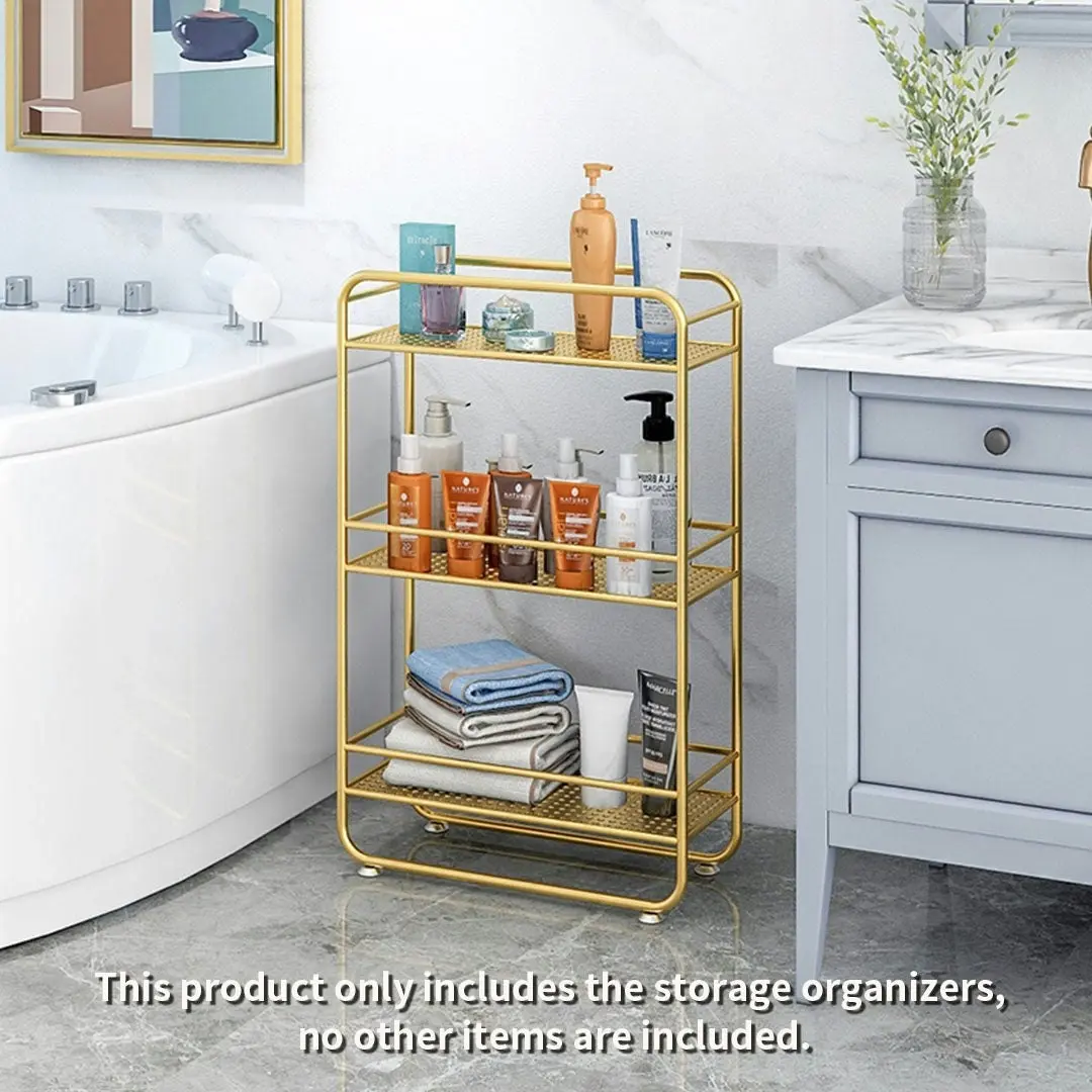 Soga 3 Tier Rectangular Bathroom Shelf Multifunctional Storage Display Rack Organiser