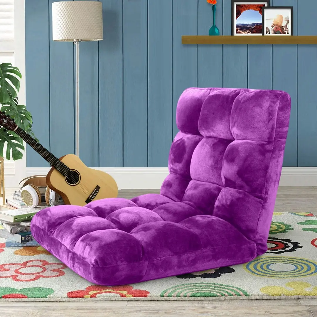 Soga Floor Recliner Folding Lounge Sofa Futon Couch Folding Chair Cushion Purple