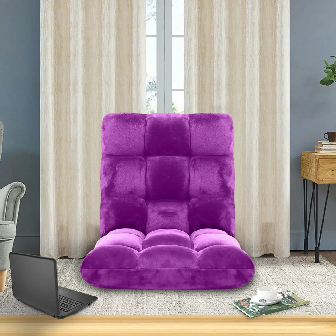 Soga Floor Recliner Folding Lounge Sofa Futon Couch Folding Chair Cushion Purple