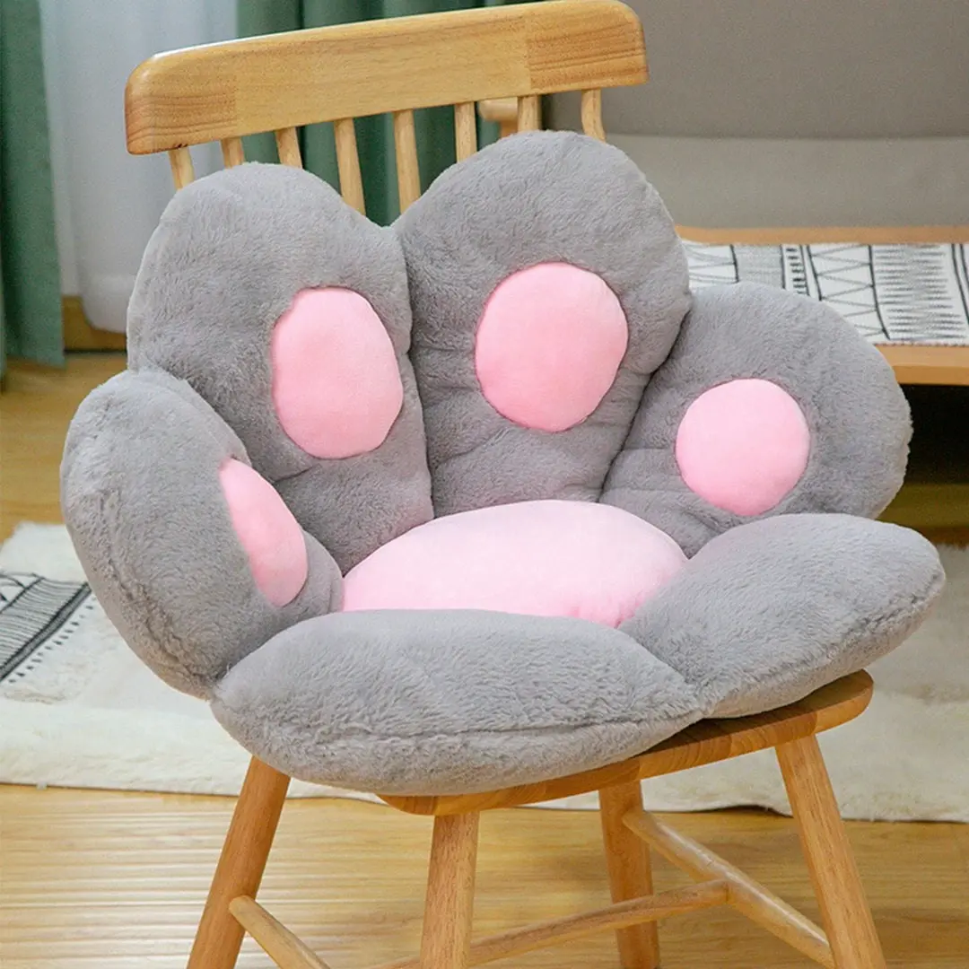 Soga 70cm Grey Paw Shape Cushion Warm Lazy Sofa Decorative Pillow Backseat Plush Mat Home Decor