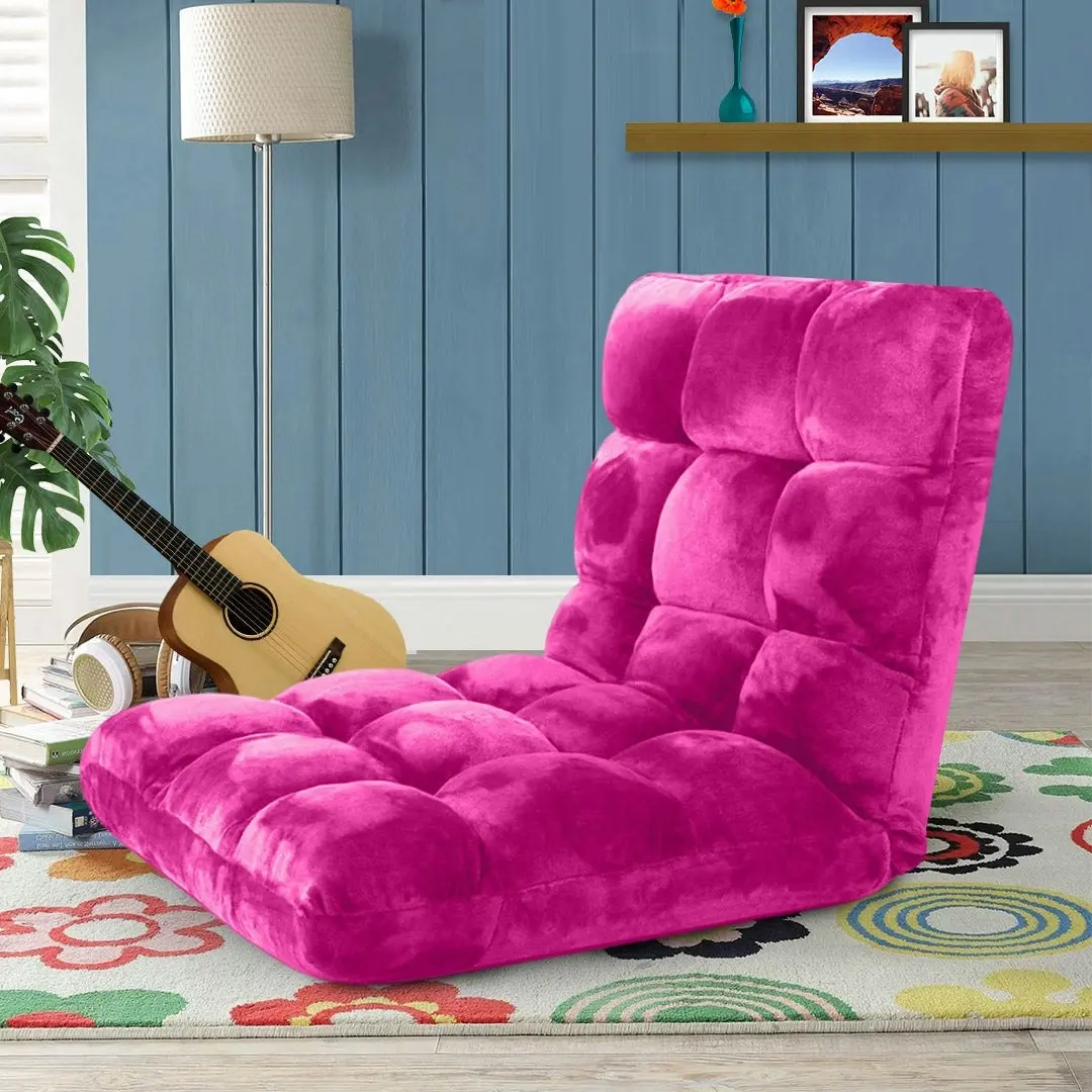 Soga Floor Recliner Folding Lounge Sofa Futon Couch Folding Chair Cushion Pink