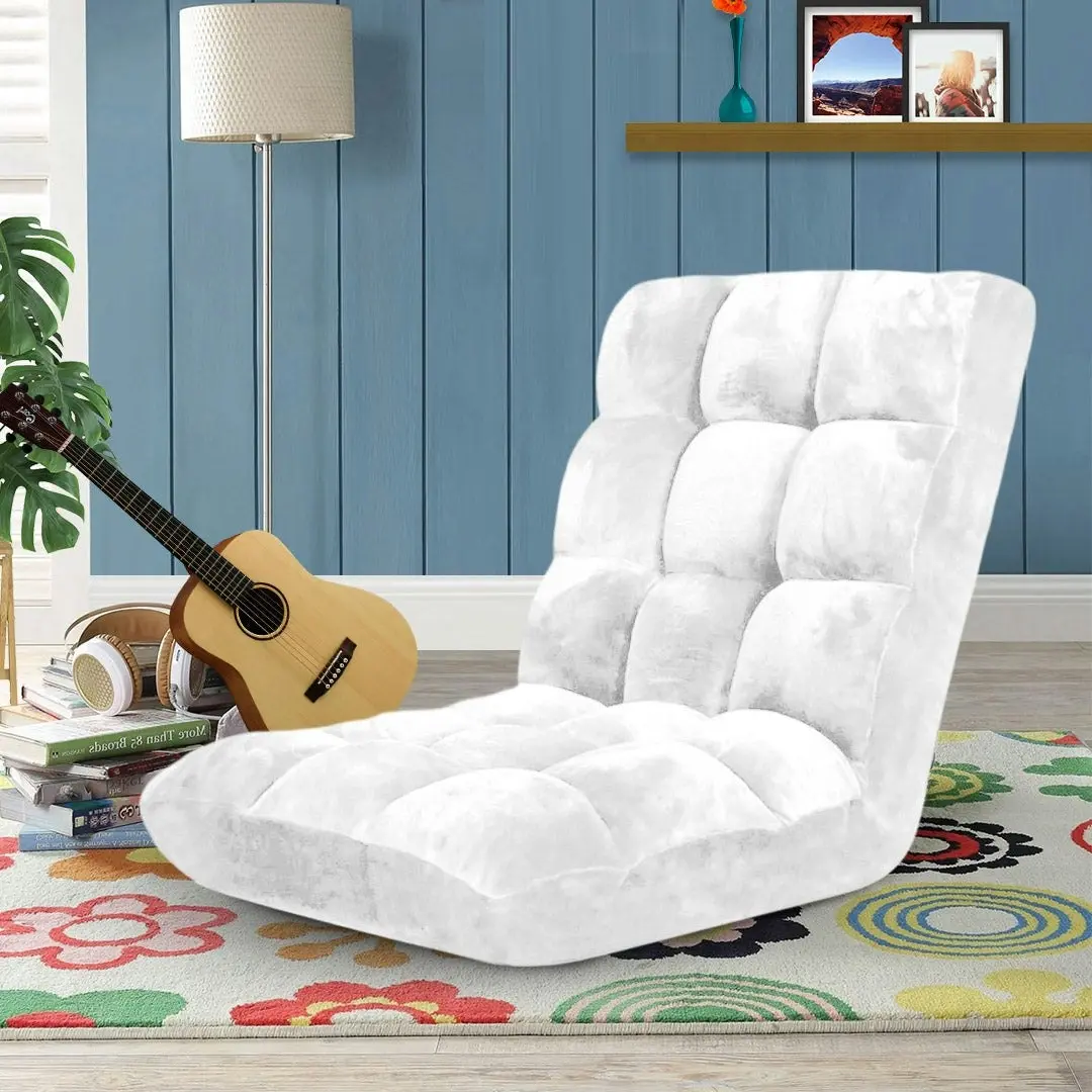 Soga Floor Recliner Folding Lounge Sofa Futon Couch Folding Chair Cushion White