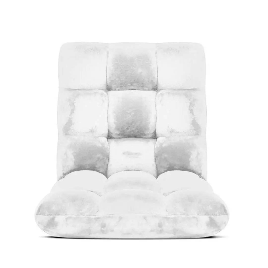 Soga Floor Recliner Folding Lounge Sofa Futon Couch Folding Chair Cushion White