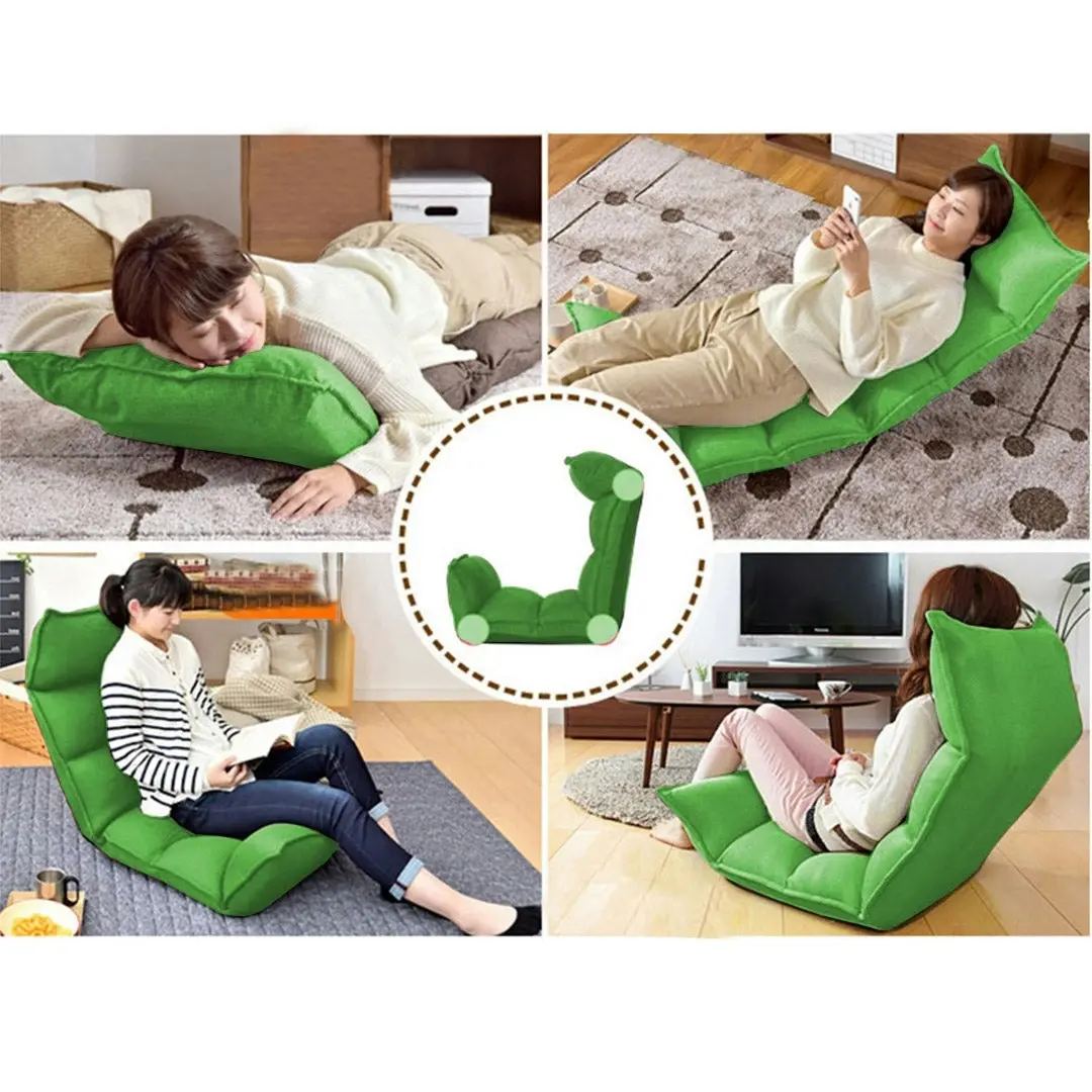 Soga Foldable Tatami Floor Sofa Bed Meditation Lounge Chair Recliner Lazy Couch Green