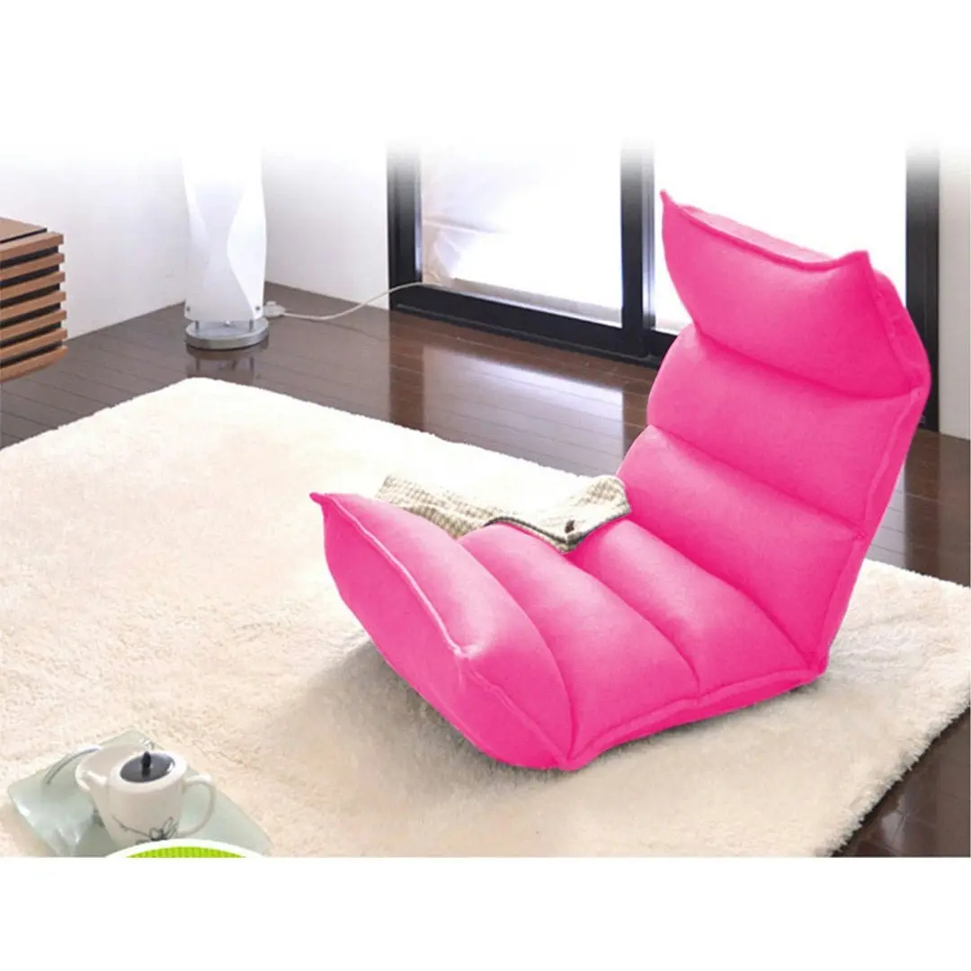 Soga Foldable Tatami Floor Sofa Bed Meditation Lounge Chair Recliner Lazy Couch Pink