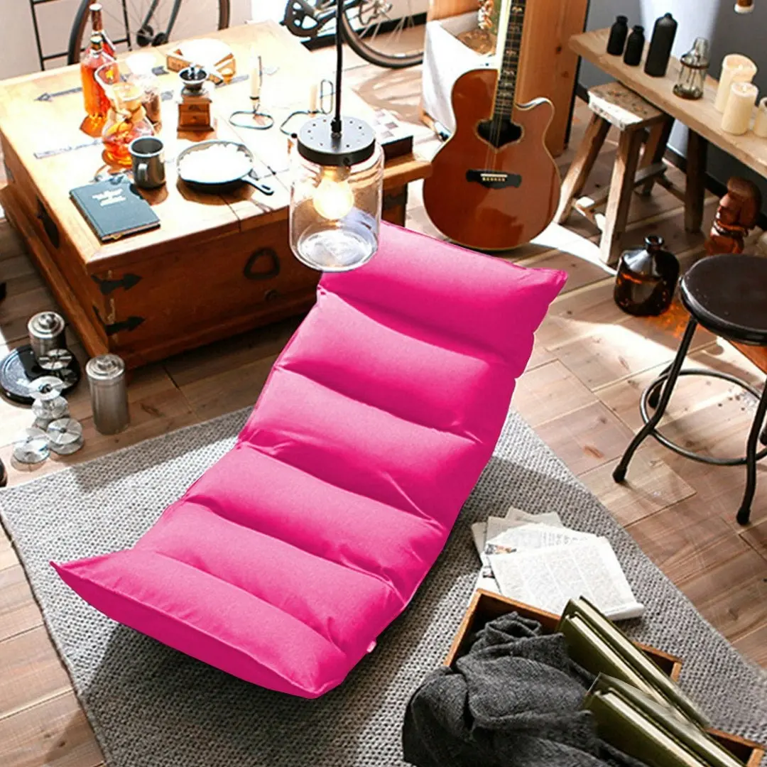 Soga Foldable Tatami Floor Sofa Bed Meditation Lounge Chair Recliner Lazy Couch Pink