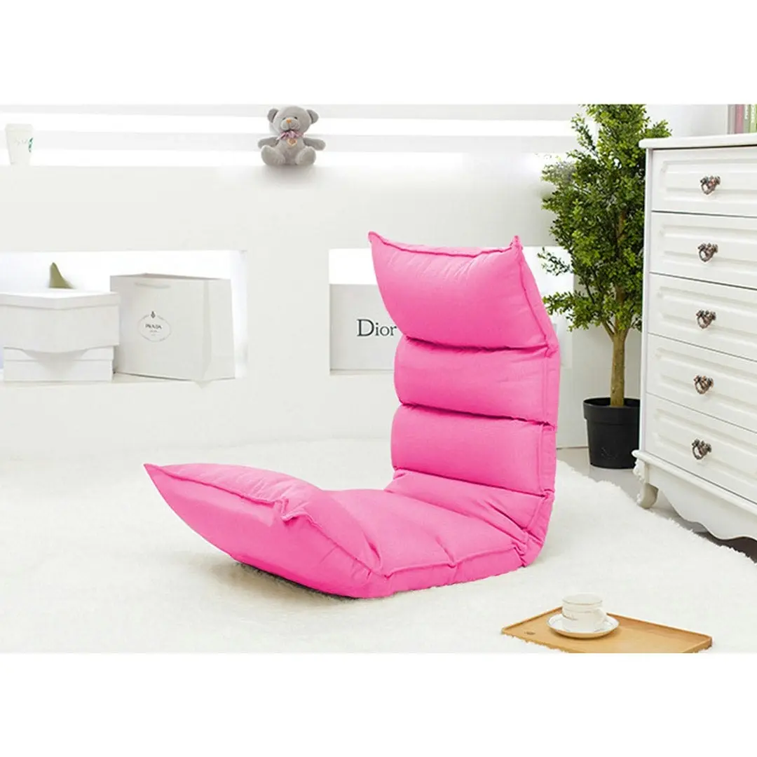 Soga Foldable Tatami Floor Sofa Bed Meditation Lounge Chair Recliner Lazy Couch Pink