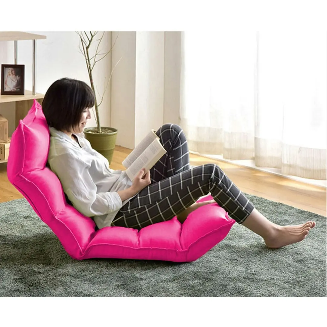 Soga Foldable Tatami Floor Sofa Bed Meditation Lounge Chair Recliner Lazy Couch Pink