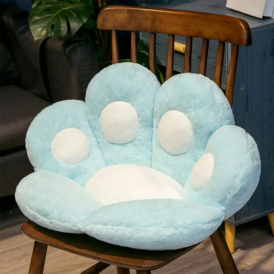 Soga 80cm Mint Blue Paw Shape Cushion Warm Lazy Sofa Decorative Pillow Backseat Plush Mat Home Decor