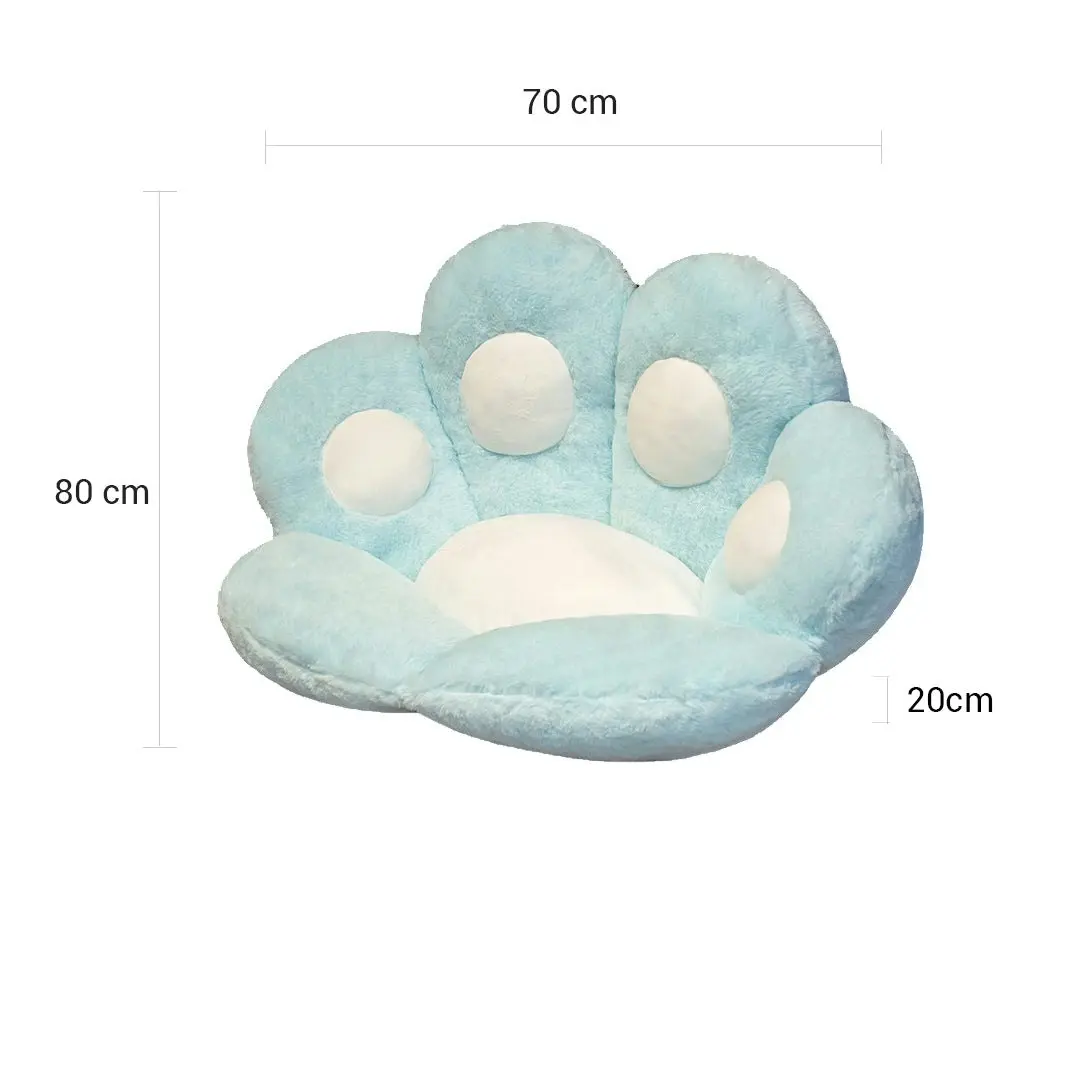 Soga 80cm Mint Blue Paw Shape Cushion Warm Lazy Sofa Decorative Pillow Backseat Plush Mat Home Decor