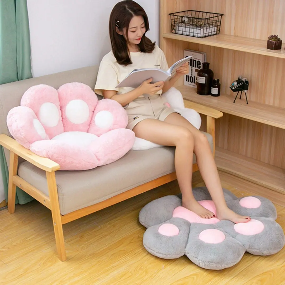 Soga 80cm Pink Paw Shape Cushion Warm Lazy Sofa Decorative Pillow Backseat Plush Mat Home Decor