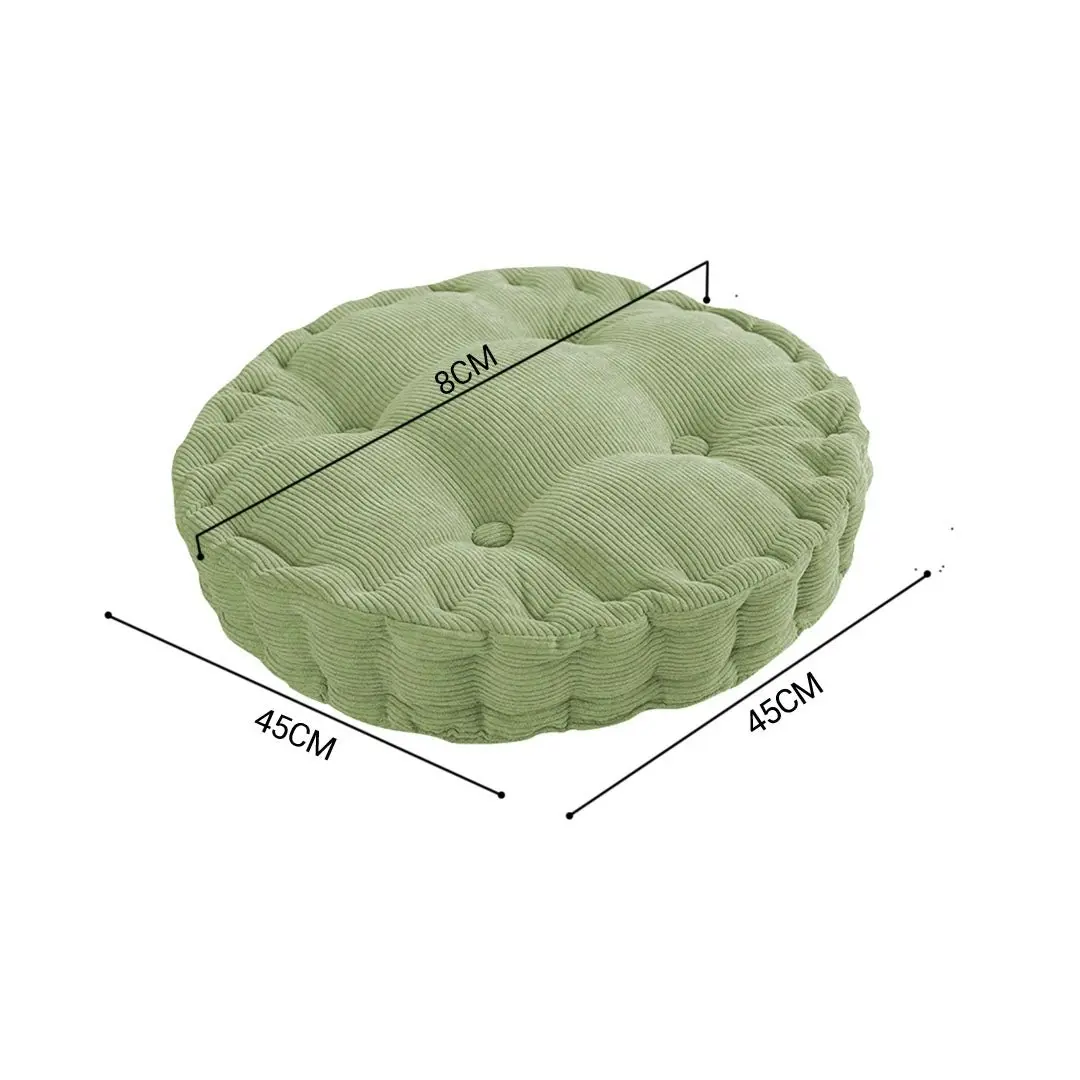 Soga Green Round Cushion Soft Leaning Plush Backrest Throw Seat Pillow Home Office Decor