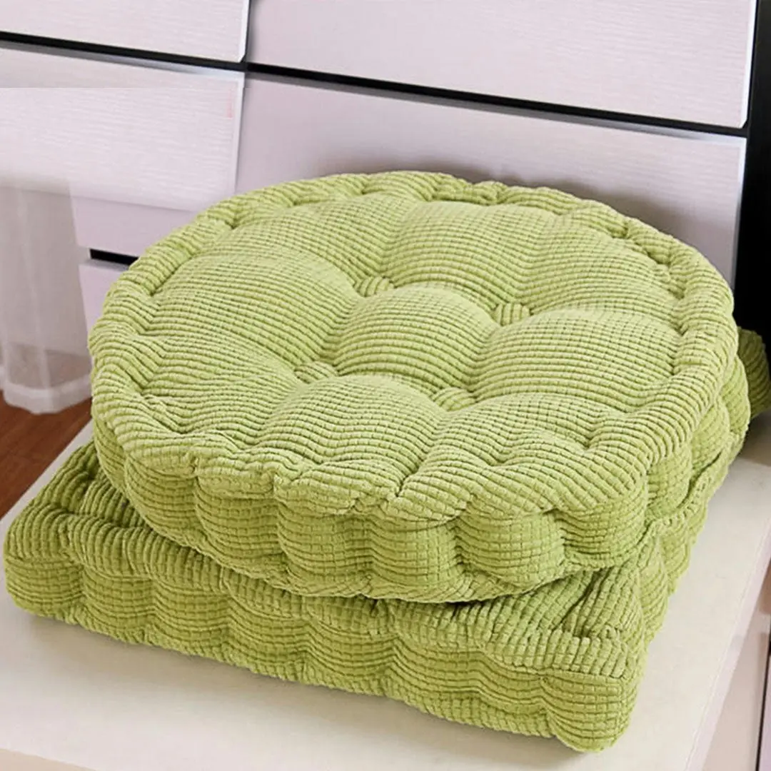 Soga Green Round Cushion Soft Leaning Plush Backrest Throw Seat Pillow Home Office Decor